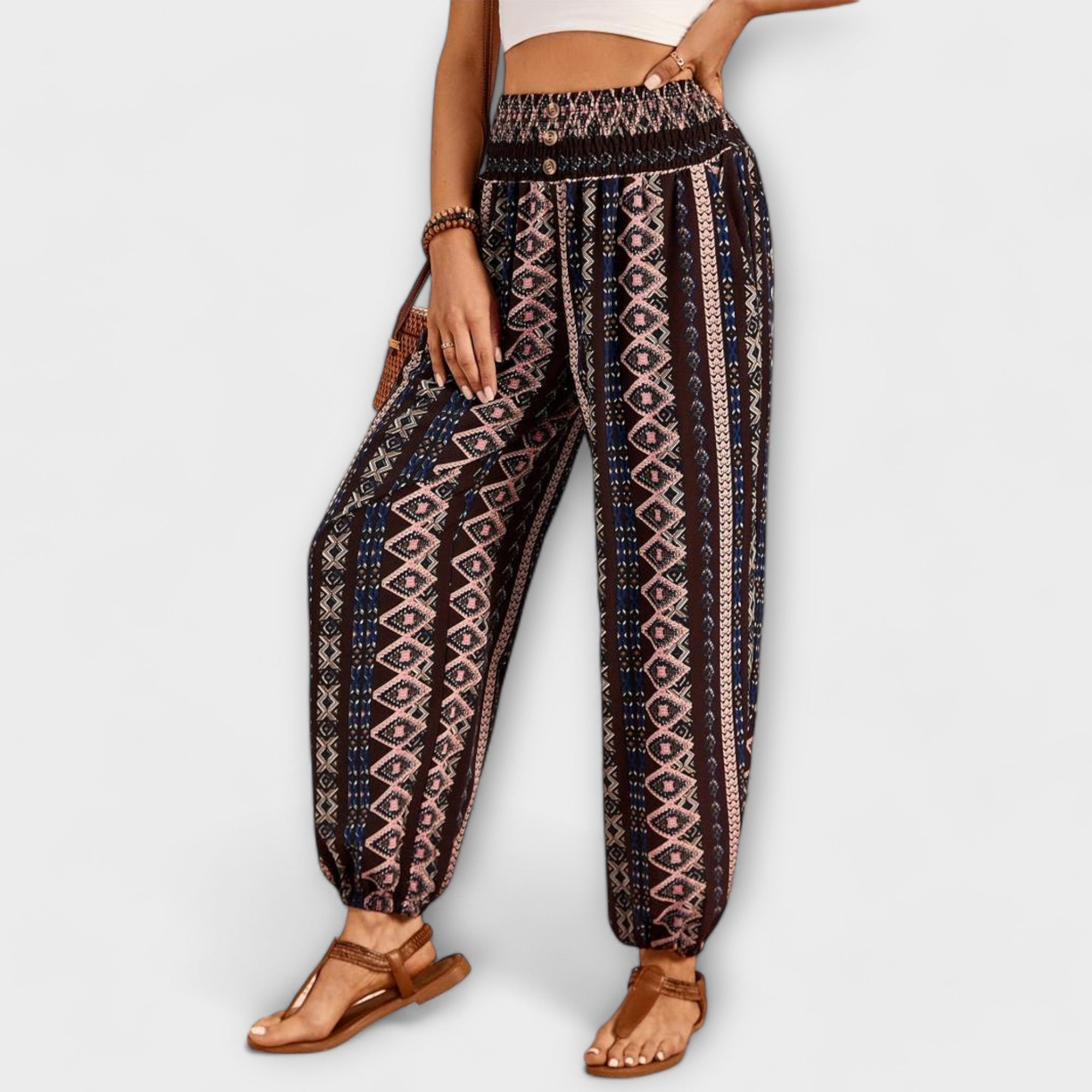 Scarlett - Trousers with Ethnic Graphic