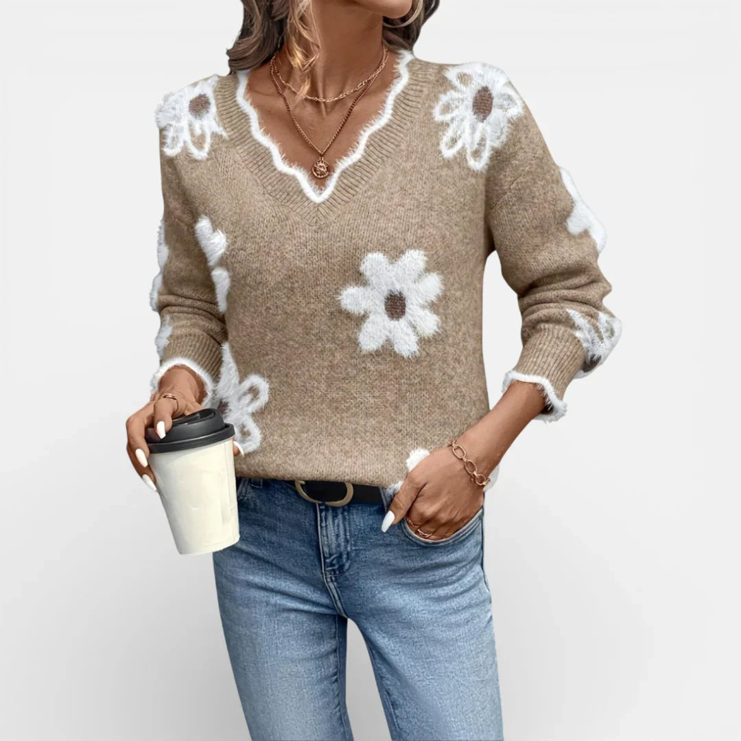Angeline™ | Elegant Floral Print Sweater