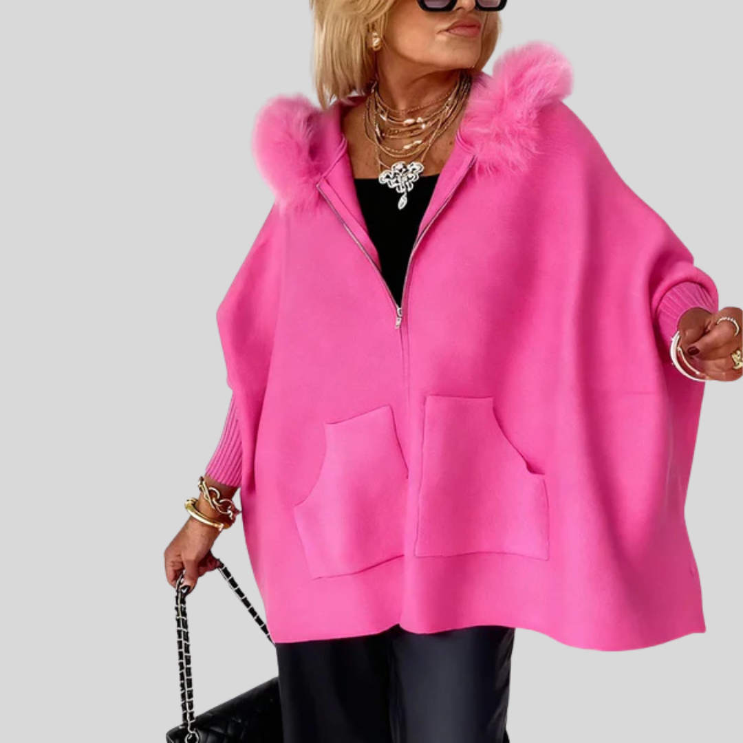 ARABELLE - Casual Hooded Coat with Fur Collar