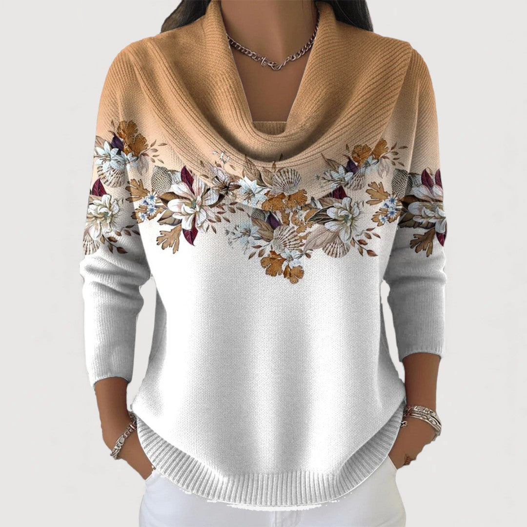 ALORA – FLORAL COWL JUMPER