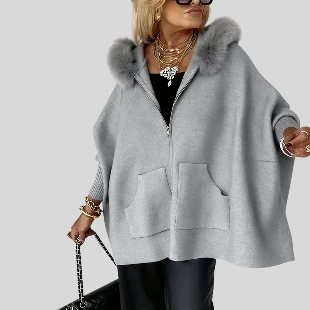 ARABELLE - Casual Hooded Coat with Fur Collar