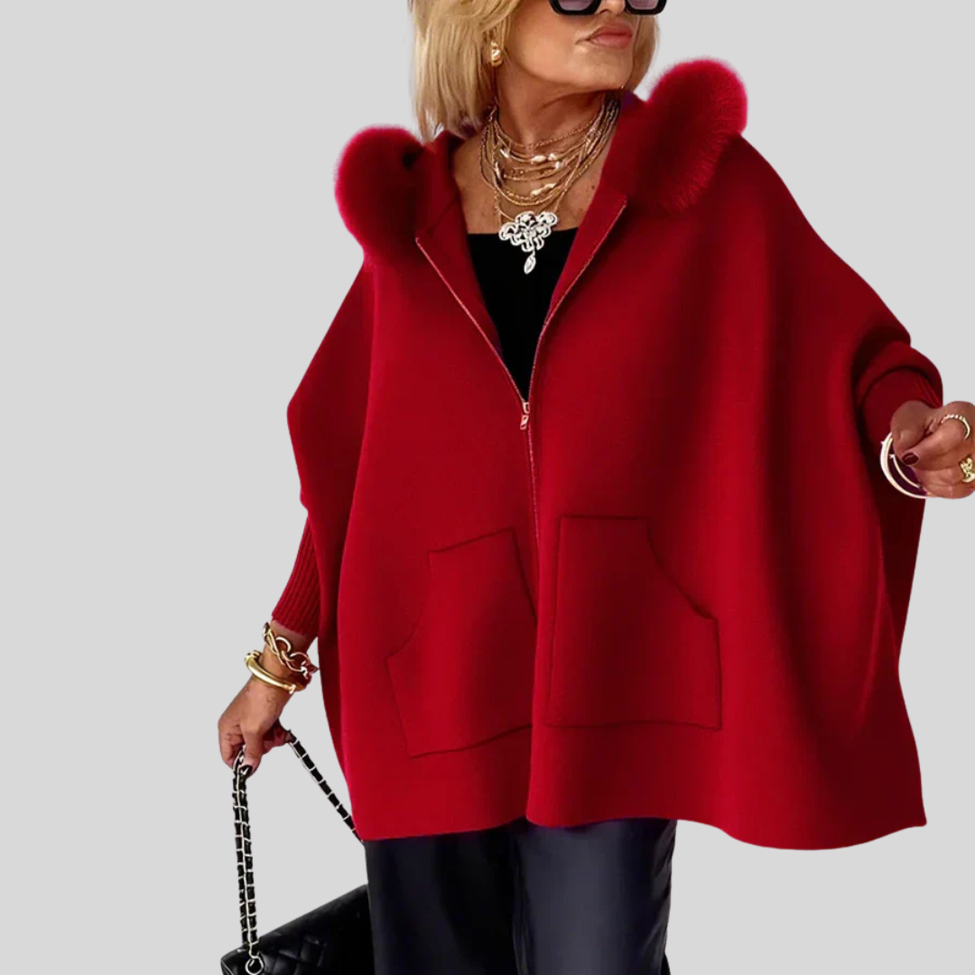 ARABELLE - Casual Hooded Coat with Fur Collar