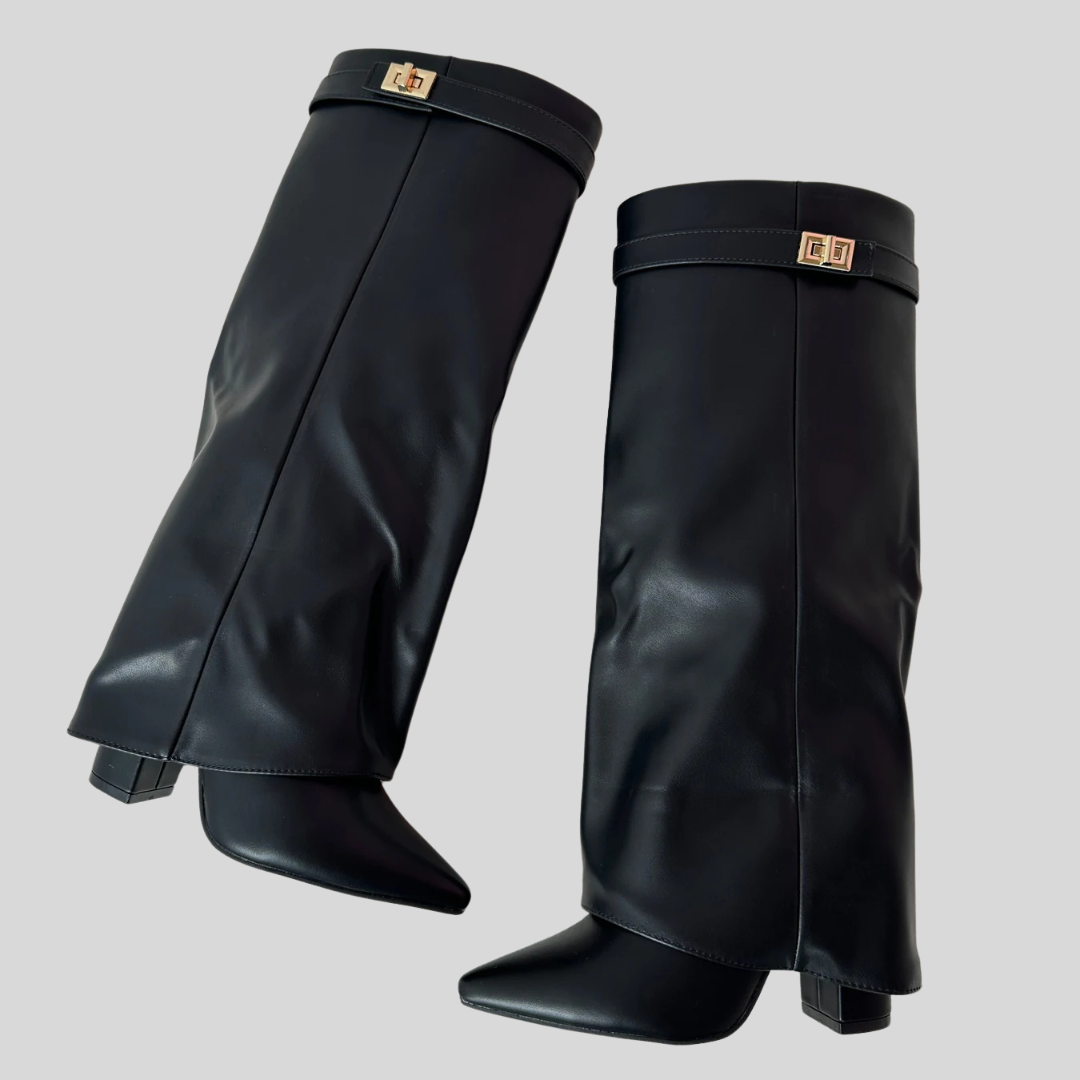 SERENA™ - Black Leather Boots