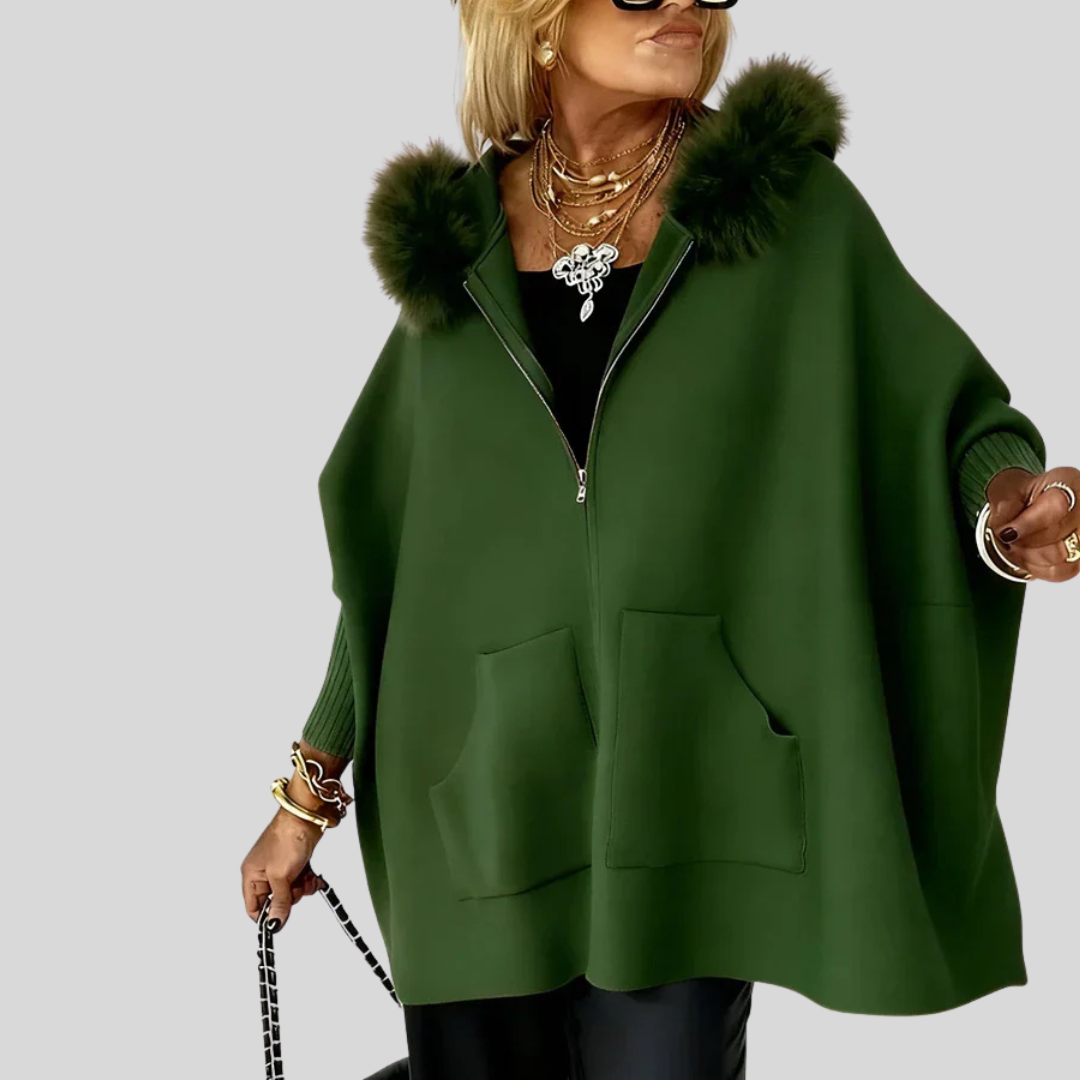 ARABELLE - Casual Hooded Coat with Fur Collar