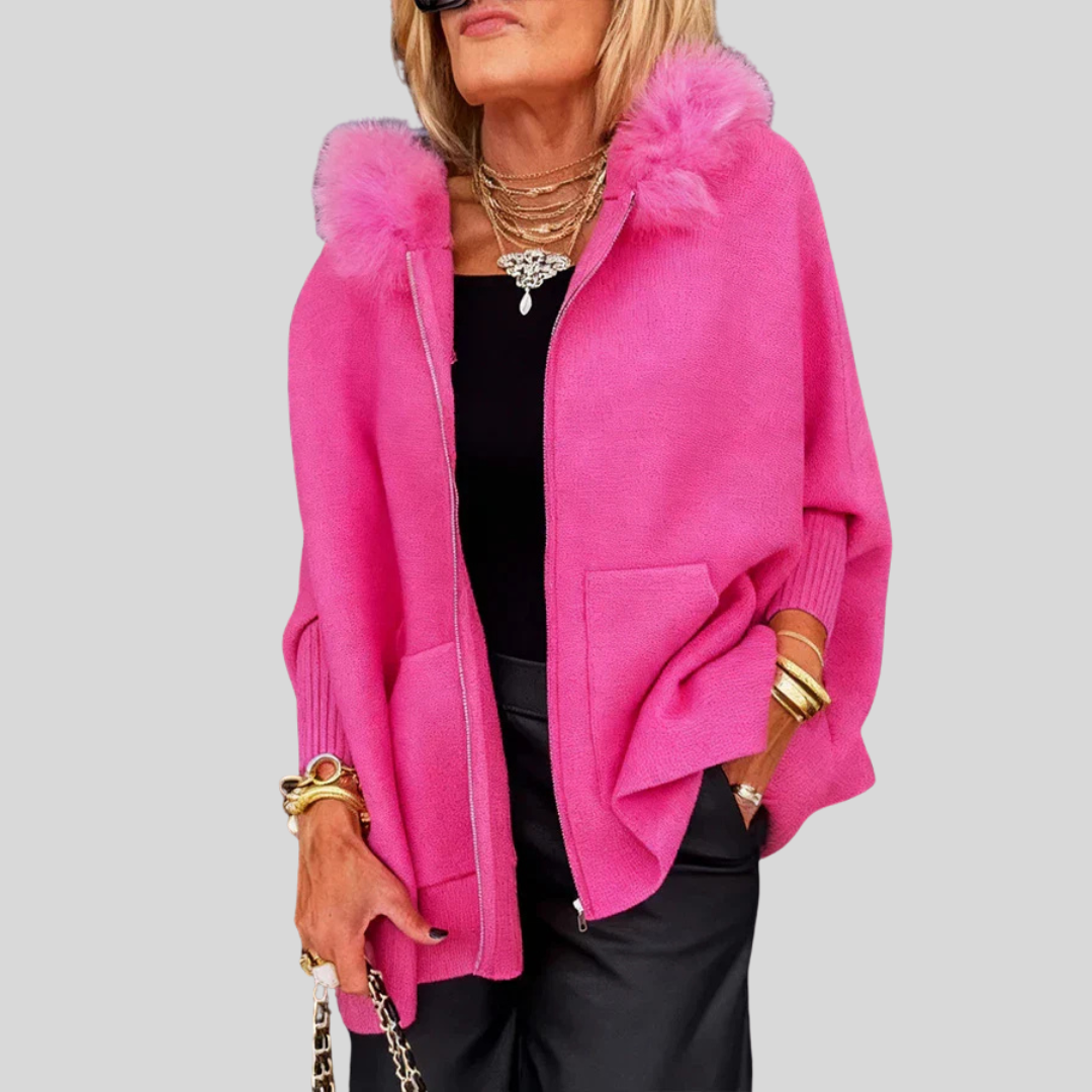 ARABELLE - Casual Hooded Coat with Fur Collar