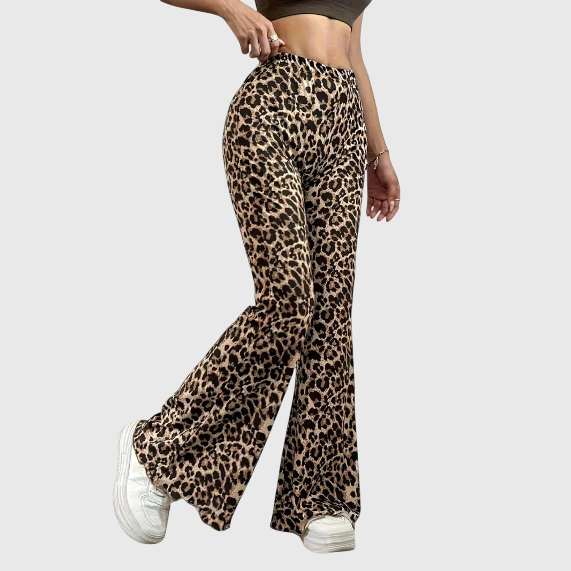 Leopard Bootcut Trousers