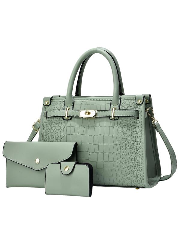 ALENOR™ – Crocodile Embossed Large Capacity Crossbody Handbag Set